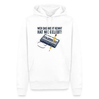 80er Jahre 90er Jahre Kassette Stift Retro Lustig - Männer Premium Bio Hoodie - Weiß - Vorne - Nico (187cm)