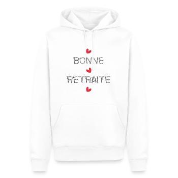 RETRAITE. RETRAITE. RETRAITEE. SENIOR. MAMIE. PAPY - Sweat à capuche Premium bio Homme - blanc - Devant - Nico (187cm)