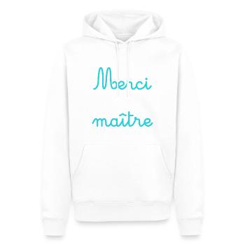 MEISTER. VIELEN DANK. DANKE, MEISTER. MEISTER. MEISTER-GESCHENK - Männer Premium Bio Hoodie - Weiß - Vorne - Nico (187cm)