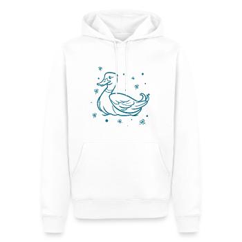 Cygne - Cygne / Zoo - Amoureux des animaux / Conservation de la nature - Sweat à capuche Premium bio Homme - blanc - Devant - Nico (187cm)