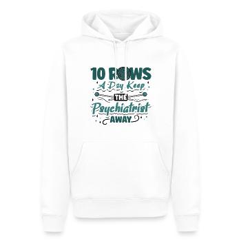 Rows a day keep the psychiatrist away - Männer Premium Bio Hoodie - Weiß - Vorne - Nico (187cm)