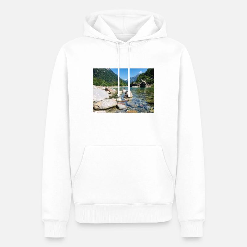 Flussbeet - Männer Premium Bio Hoodie - Weiß