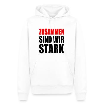 zusammen sind wir stark - Männer Premium Bio Hoodie - Weiß - Vorne - Nico (187cm)