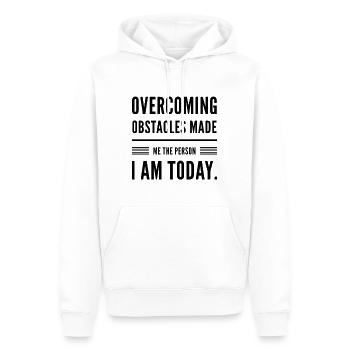 Overcoming Obstacles Motivation - Men’s Premium Organic Hoodie - white - Front - Nico (187cm)