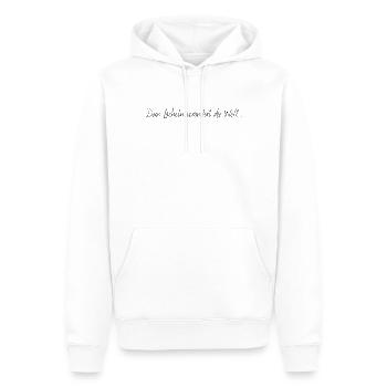 Dein Lächeln verändert die Welt - Männer Premium Bio Hoodie - Weiß - Vorne - Nico (187cm)
