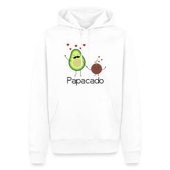Papacado Vatertag Avocado Pärchen werdender Vater - Männer Premium Bio Hoodie - Weiß - Vorne - Nico (187cm)