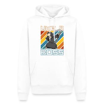 Like a Boss - Drôle de Dabbing Grim Reaper Saying - Sweat à capuche Premium bio Homme - blanc - Devant - Nico (187cm)