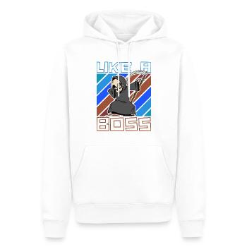Like a Boss - Drôle de Dabbing Grim Reaper Saying - Sweat à capuche Premium bio Homme - blanc - Devant - Nico (187cm)