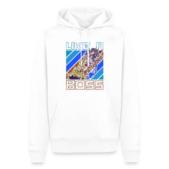 Like a Boss - Licorne Destructeur de Mondes Disant - Sweat à capuche Premium bio Homme - blanc - Devant - Nico (187cm)