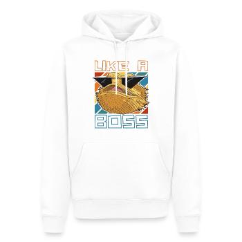 Like a Boss - Drôle d’iguane avec des lunettes de soleil - Sweat à capuche Premium bio Homme - blanc - Devant - Nico (187cm)