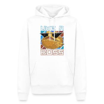 Like a Boss - Drôle d’iguane avec des lunettes de soleil - Sweat à capuche Premium bio Homme - blanc - Devant - Nico (187cm)