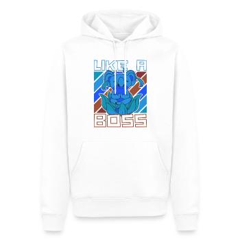 Comme un patron - Dicton de l’ours koala méditatif - Sweat à capuche Premium bio Homme - blanc - Devant - Nico (187cm)