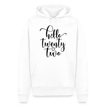 Hello Twenty Two Cute 22 Years Old Birthday - Men’s Premium Organic Hoodie - white - Front - Nico (187cm)