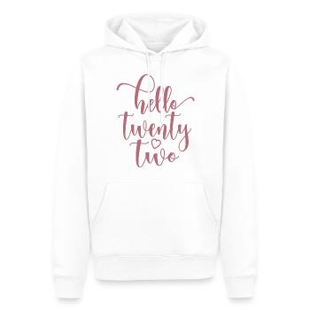 Hello Twenty Two Cute 22 Years Old Birthday - Men’s Premium Organic Hoodie - white - Front - Nico (187cm)