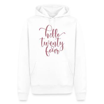 Hallo Vierundzwanzig süßer 24 Jahre alter Geburtstag - Männer Premium Bio Hoodie - Weiß - Vorne - Nico (187cm)