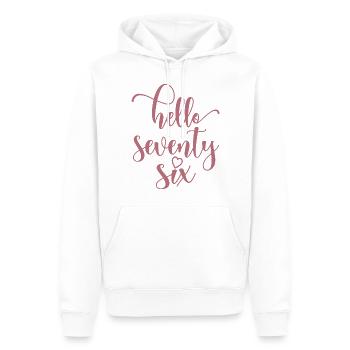 Bonjour soixante-seize mignons anniversaire de 76 ans - Sweat à capuche Premium bio Homme - blanc - Devant - Nico (187cm)