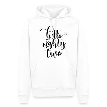Hello Eighty Two Cute 82 Years Old Birthday - Men’s Premium Organic Hoodie - white - Front - Nico (187cm)