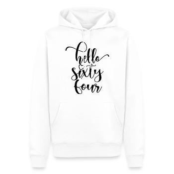 Hello Sixty Four Cute 64 Years Old Birthday - Men’s Premium Organic Hoodie - white - Front - Nico (187cm)