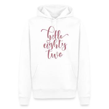 Hello Eighty Two Cute 82 Years Old Birthday - Men’s Premium Organic Hoodie - white - Front - Nico (187cm)