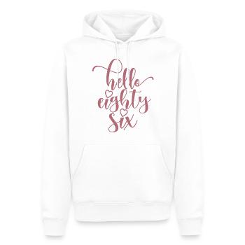 Bonjour Eighty Six Mignon 86 ans Anniversaire - Sweat à capuche Premium bio Homme - blanc - Devant - Nico (187cm)