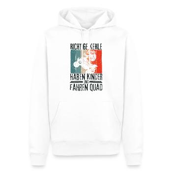 Richtige Kerle haben Kinder und fahren Quad - Männer Premium Bio Hoodie - Weiß - Vorne - Nico (187cm)