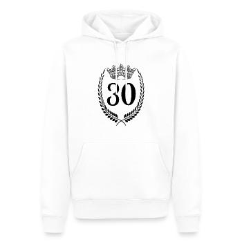 30 Jahre Zahl 30. Geburtstag Jubiläum 30 - Männer Premium Bio Hoodie - Weiß - Vorne - Nico (187cm)