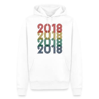Cool Retro 2018, 5 ans, 5ème anniversaire Enfants - Sweat à capuche Premium bio Homme - blanc - Devant - Nico (187cm)