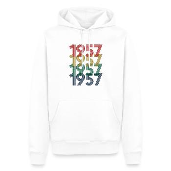 Cool Retro 1957, 65 Jahre alt, Geschenk zum 65. Geburtstag - Männer Premium Bio Hoodie - Weiß - Vorne - Nico (187cm)