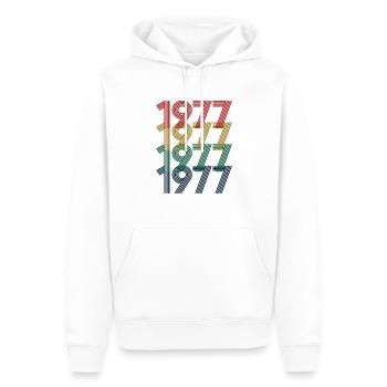 Cool Retro 1977, 45 Jahre alt, Geschenk zum 45. Geburtstag - Männer Premium Bio Hoodie - Weiß - Vorne - Nico (187cm)