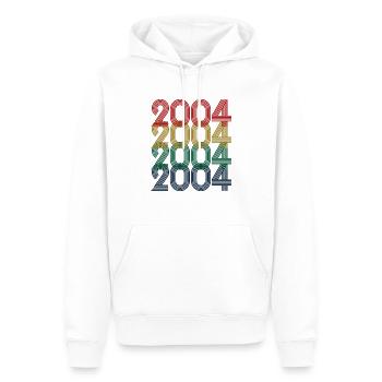 2004 Jahrgang 20. Geburtstag Männer Frauen 20 Jahre - Männer Premium Bio Hoodie - Weiß - Vorne - Nico (187cm)