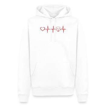 Hund Herzschlag Hund Gesicht - Hundehalter Hundeli - Männer Premium Bio Hoodie - Weiß - Vorne - Nico (187cm)
