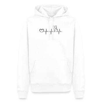 Cat Lovers Cat Heartbeat Heart Cat Ownership - Men’s Premium Organic Hoodie - white - Front - Nico (187cm)