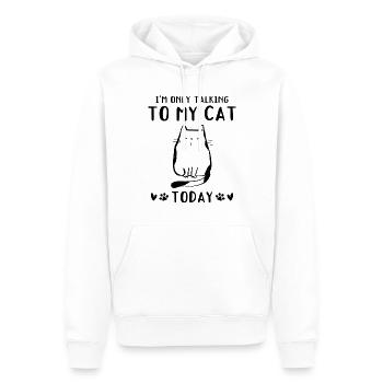Cat lovers - I'm just talking to my - Men’s Premium Organic Hoodie - white - Front - Nico (187cm)