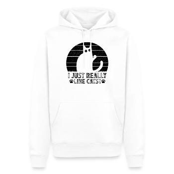 Cat lovers Funny cats I like cats - Men’s Premium Organic Hoodie - white - Front - Nico (187cm)