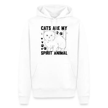 Katzen sind mein Seelentier Ich Katzenbesitzerin N - Männer Premium Bio Hoodie - Weiß - Vorne - Nico (187cm)
