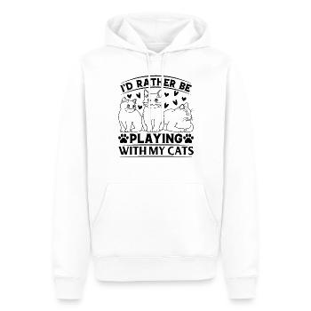 I'd rather play with my cats I Cute - Men’s Premium Organic Hoodie - white - Front - Nico (187cm)
