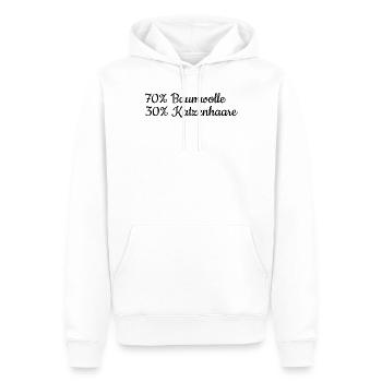 Katzenbesitzer 70% Baumwolle 30% Katzenhaare - Männer Premium Bio Hoodie - Weiß - Vorne - Nico (187cm)