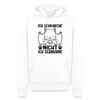 Ich schnarche nicht, Ich schnurre I Lustige Katze - Männer Premium Bio Hoodie - Weiß - Vorne - Nico (187cm)