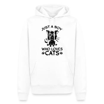 Just a boy who loves cats - Men’s Premium Organic Hoodie - white - Front - Nico (187cm)