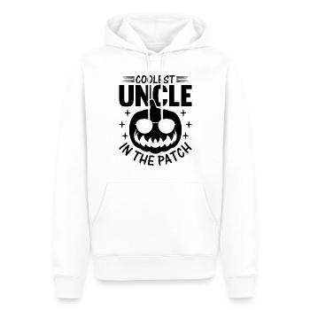 Halloween Coolest Oncle dans le Patch I Funny Pumpk - Sweat à capuche Premium bio Homme - blanc - Devant - Nico (187cm)