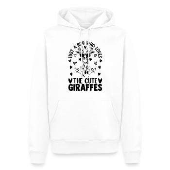 Juste un garçon qui aime les girafes mignonnes - Girafe - Sweat à capuche Premium bio Homme - blanc - Devant - Nico (187cm)