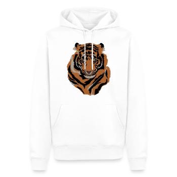 Tiger Gesicht Wild Life Kreatur Tier Tiger Lover - Männer Premium Bio Hoodie - Weiß - Vorne - Nico (187cm)
