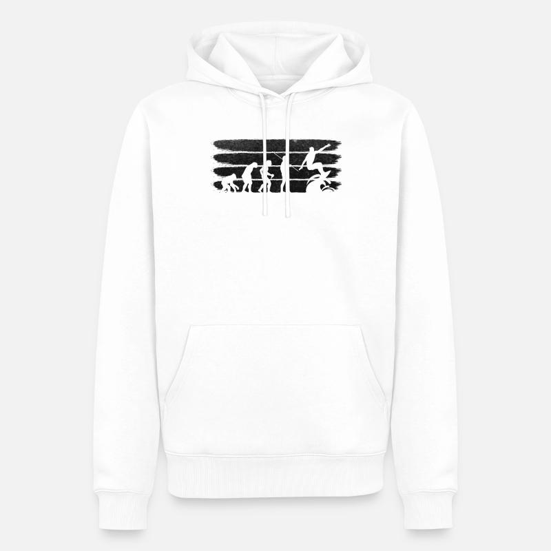 Surfing Evolution Surfer - Männer Premium Bio Hoodie - Weiß