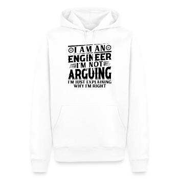 Ingénieur Je suis un ingénieur Je ne discute pas drôle en - Sweat à capuche Premium bio Homme - blanc - Devant - Nico (187cm)