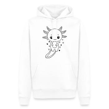 Axolotl Mignon Axolotl Amoureux Kawaii Axolotl - Sweat à capuche Premium bio Homme - blanc - Devant - Nico (187cm)