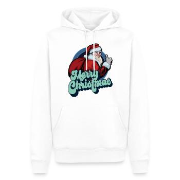 Frohe Weihnachten Weihnachtsmann Daumen hoch Weihnachtsgeschenk - Männer Premium Bio Hoodie - Weiß - Vorne - Nico (187cm)