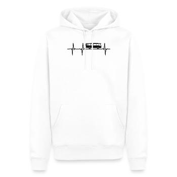 Bus Driver Heartbeat Schoolbus Driver School Bus - Männer Premium Bio Hoodie - Weiß - Vorne - Nico (187cm)