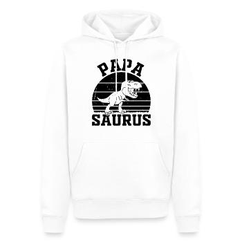 Papa Saurus Papa Dino - Papasaurus - Sweat à capuche Premium bio Homme - blanc - Devant - Nico (187cm)