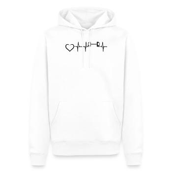 Bodybuilder Dumbbell Heartbeat Weightlifting Gym F - Männer Premium Bio Hoodie - Weiß - Vorne - Nico (187cm)