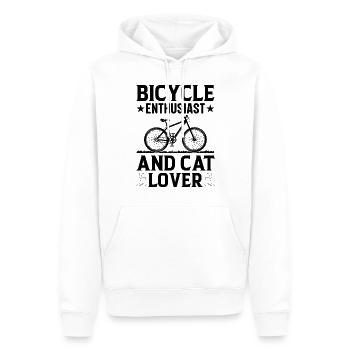 VTT, cycliste, passionné de vélo et chat - Sweat à capuche Premium bio Homme - blanc - Devant - Nico (187cm)